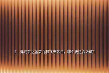 2、洋河夢之藍夢九和飛天茅臺，哪個更適合收藏？