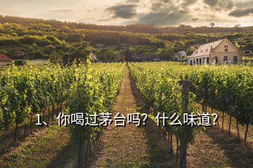 1、你喝過茅臺嗎？什么味道？