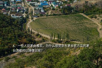 4、一些人說茅臺難買，為什么感覺京東茅臺官方店的茅臺酒都可以隨便買呢？