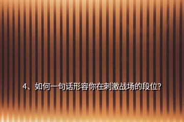 4、如何一句話形容你在刺激戰(zhàn)場的段位？