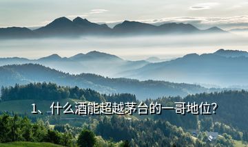 1、什么酒能超越茅臺(tái)的一哥地位？