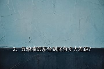 2、五糧液跟茅臺到底有多大差距？