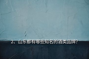 2、山東都有哪些知名的酒類品牌？