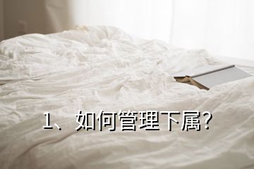 1、如何管理下屬？