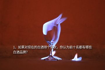 1、如果對(duì)現(xiàn)在的白酒排個(gè)名次，你認(rèn)為前十名都有哪些白酒品牌？