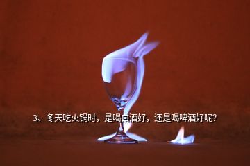 3、冬天吃火鍋時，是喝白酒好，還是喝啤酒好呢？