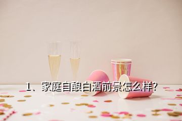 1、家庭自釀白酒前景怎么樣？