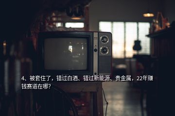 4、被套住了，錯過白酒、錯過新能源、貴金屬，22年賺錢賽道在哪？