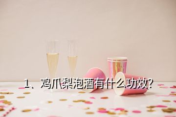 1、雞爪梨泡酒有什么功效？
