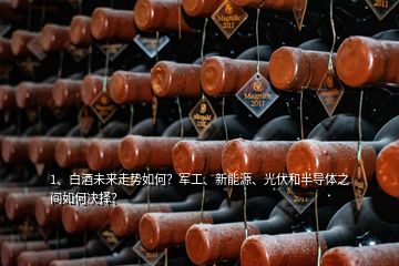1、白酒未來走勢如何？軍工、新能源、光伏和半導體之間如何決擇？