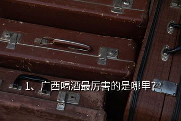 1、廣西喝酒最厲害的是哪里？