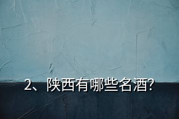 2、陜西有哪些名酒？