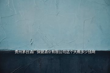 貴州茅臺酒廠保健酒業有限公司這個大概多少錢啊