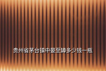 貴州省茅臺鎮中晏至罇多少錢一瓶