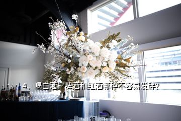4、喝白酒、啤酒和紅酒哪種不容易發胖？
