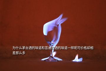 為什么茅臺酒的味道和普通白酒的味道一樣呢可價格卻相差那么多