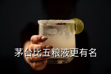 茅臺比五糧液更有名
