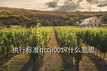 執行標準qccjl0017什么意思