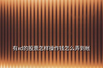 有xd的股票怎樣操作錢怎么弄到帳