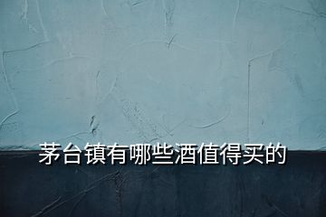 茅臺鎮有哪些酒值得買的