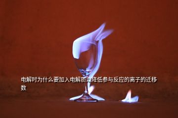 電解時為什么要加入電解質以降低參與反應的離子的遷移數