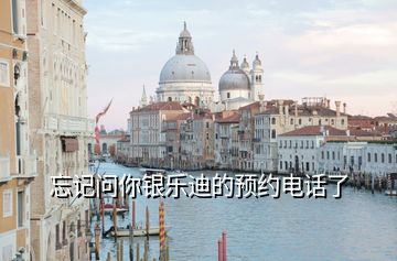 忘記問你銀樂迪的預約電話了
