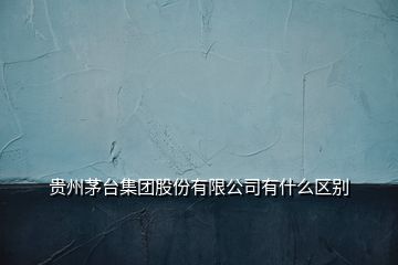 貴州茅臺集團股份有限公司有什么區別
