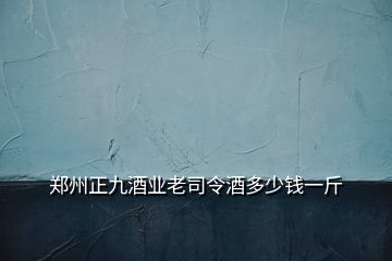 鄭州正九酒業老司令酒多少錢一斤