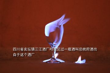 四川省玄壇鎮三江酒廠嗎我見過一瓶酒叫總統府酒出自于這個酒廠
