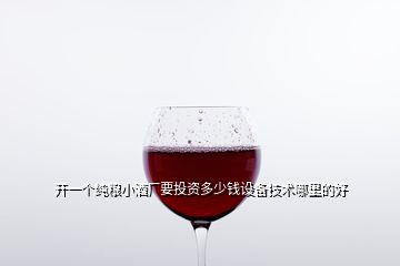 開一個純糧小酒廠要投資多少錢設備技術哪里的好