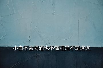 小白不會喝酒也不懂酒是不是這這