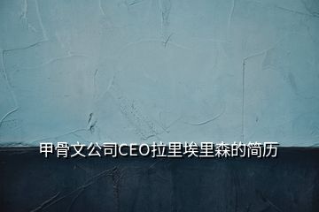 甲骨文公司CEO拉里埃里森的簡(jiǎn)歷