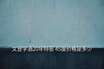 文登學酒20年特窖 45度價格是多少