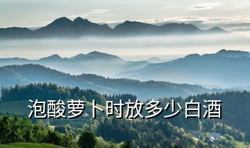 泡酸蘿卜時放多少白酒