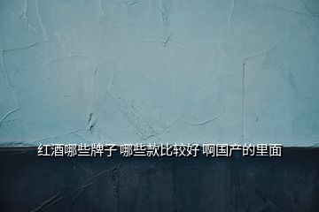 紅酒哪些牌子 哪些款比較好 啊國產的里面
