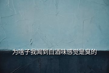 為啥子我聞到白酒味感覺是臭的
