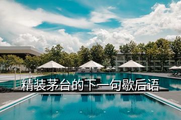 精裝茅臺的下一句歇后語