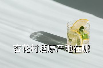杏花村酒原產地在哪