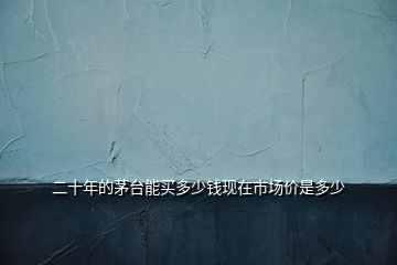 二十年的茅臺能買多少錢現在市場價是多少