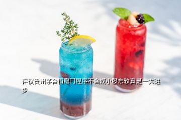 評議貴州茅臺捐贈門程序不合規小股東較真是一大進步