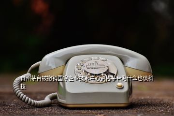 貴州茅臺被撤銷國家企業技術中心資格茅臺為什么也談科技