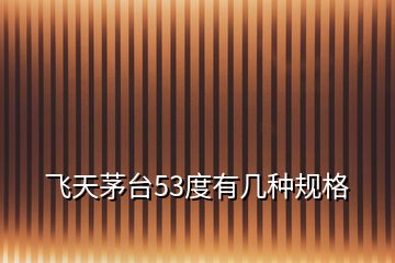 飛天茅臺53度有幾種規格