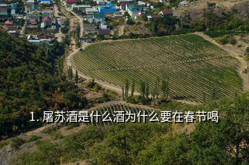 1. 屠蘇酒是什么酒為什么要在春節喝