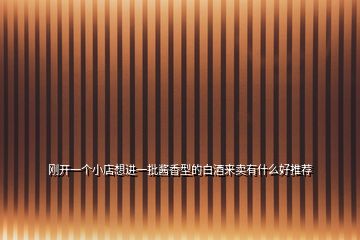 剛開一個小店想進一批醬香型的白酒來賣有什么好推薦