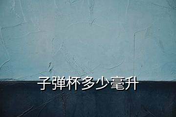 子彈杯多少毫升