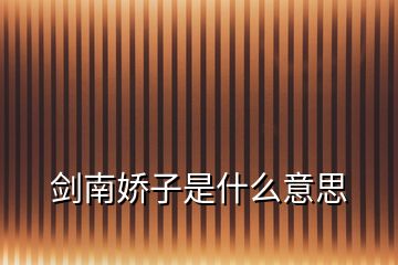 劍南嬌子是什么意思
