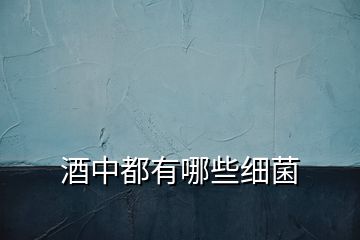 酒中都有哪些細菌