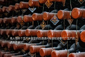 本人想開個生產米香型的白酒請問有誰知道哪個廠生產的酒曲質量比