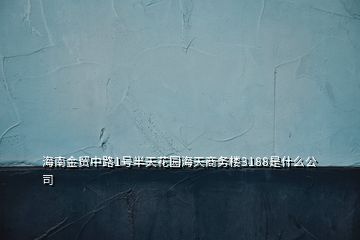 海南金貿中路1號半天花園海天商務樓3188是什么公司