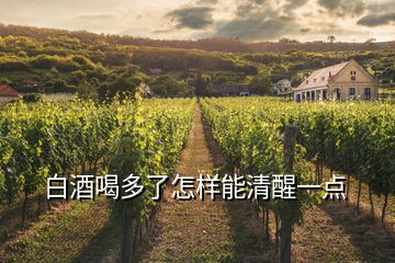 白酒喝多了怎樣能清醒一點